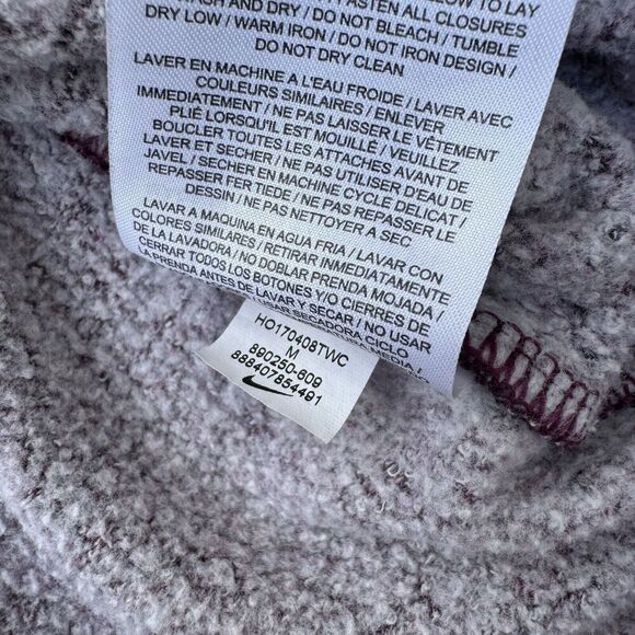 Nike Big Girl's Pullover Half Zip Fleece Poncho Bordeaux Red Purple Sz M Hoodie - Picture 8 of 9